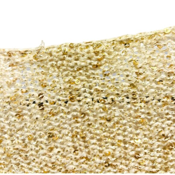Chico’s Metallic Sequin Sweater Hi-Low Hem Cream Ivory Women’s Size 1 (M/L) - Picture 14 of 15